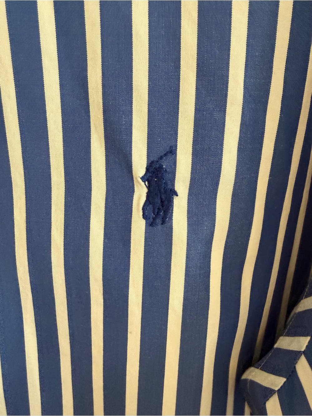 Ralph Lauren Blue and White Vertical Stripe Button-Down Shirt EUC - Picture 2 of 9